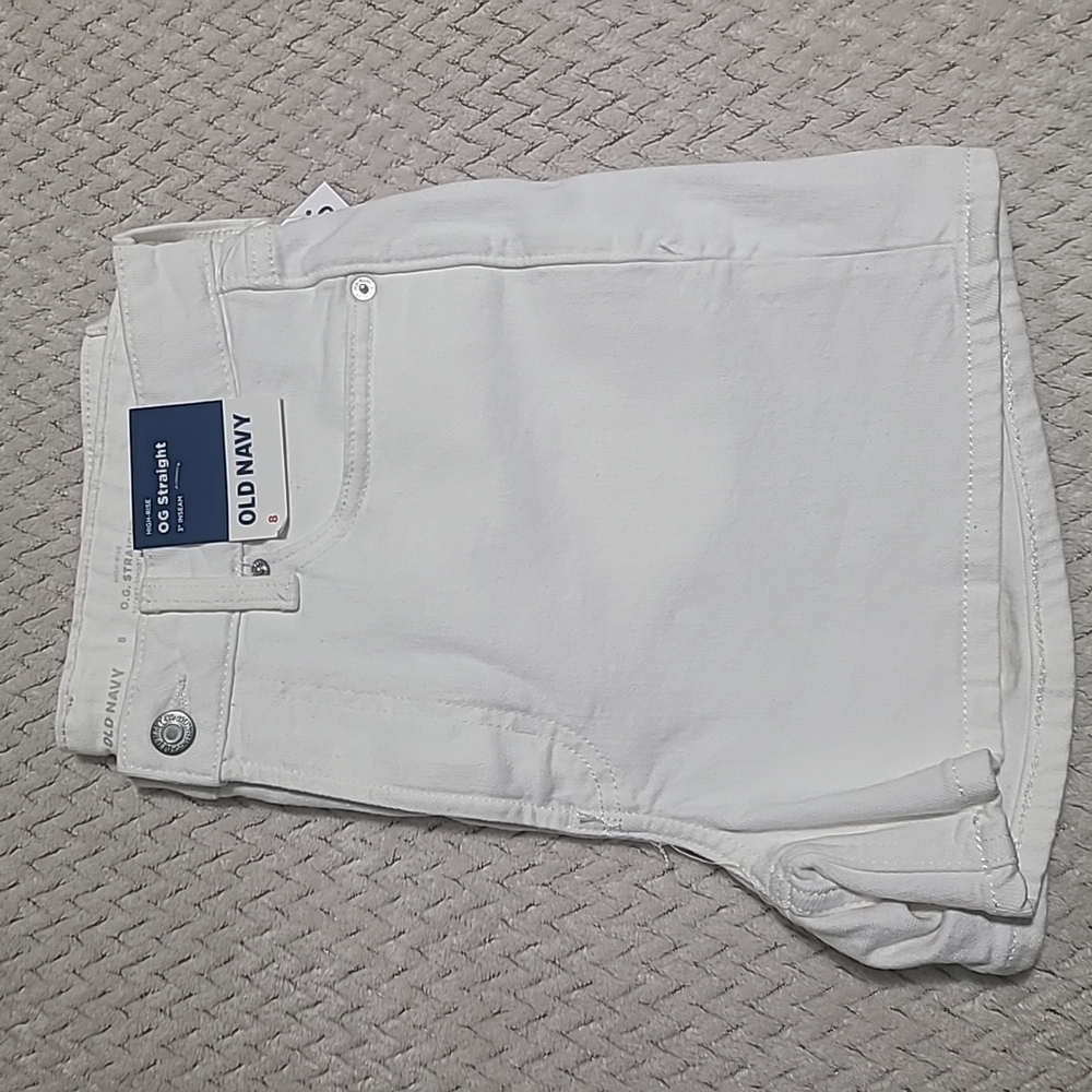Old Navy White Denim Jean Shorts Classic Style